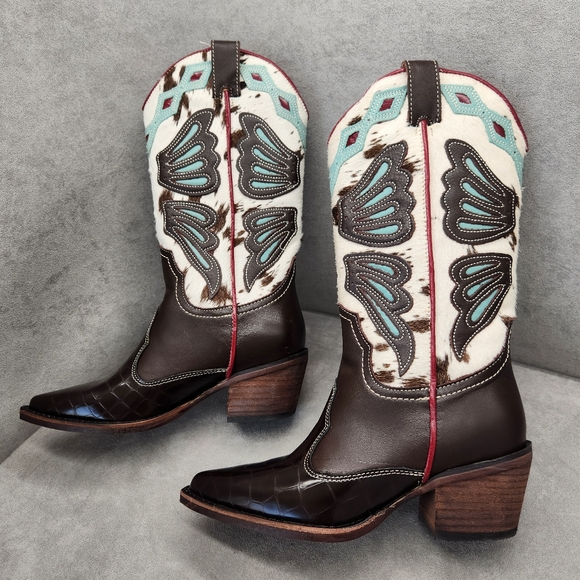 Steve Madden Western Boots 6.5 Brown Leather Arroyo Midcalf Southwestern New$210